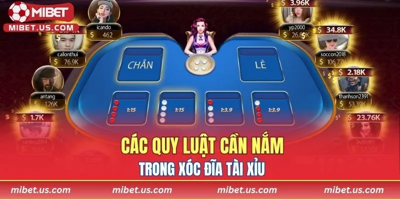 Các quy luật cần nắm trong xóc đĩa tài xỉu